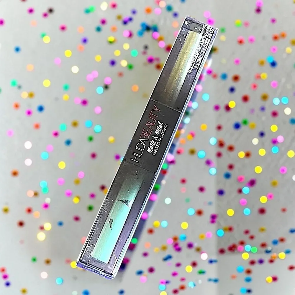 Huda Beauty Matte & Metal Melted Liquid Eyeshadows Minted & Dinero NIB